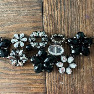 Black and Silver Floral Bracelet
